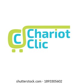 Chariot clic logo, cart click logo, store logo