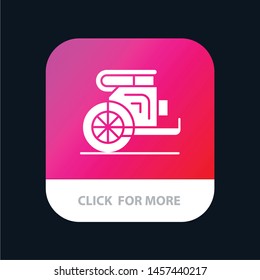 Chariot, Horses, Old, Prince, Greece Mobile App Button. Android and IOS Glyph Version