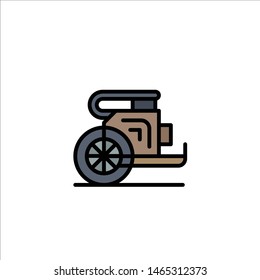 Chariot, Horses, Old, Prince, Greece Business Logo Template. Flat Color. Vector Icon Template background