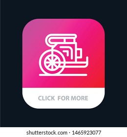 Chariot, Horses, Old, Prince, Greece Mobile App Button. Android and IOS Line Version. Vector Icon Template background