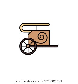 Chariot icon. Element of color ancient greece  icon for mobile concept and web apps. Colored Chariot icon can be used for web and mobile on white background