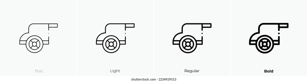 chariot icon. Thin, Light Regular And Bold style design isolated on white background
