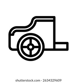 chariot line icon illustration vector graphic. Simple element illustration vector graphic, suitable for app, websites, and presentations isolated on white background