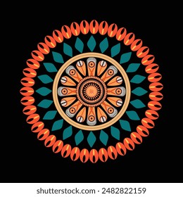 Chariot mandala temple vector design
