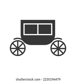 chariot transport vector icon for weddings and vintage