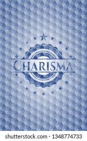 Charisma blue polygonal badge.