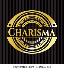 Charisma gold shiny emblem. Vector Illustration. Detailed.