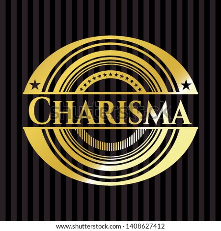 Charisma gold shiny emblem. Vector Illustration. Detailed.
