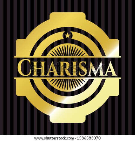 Charisma golden badge. Vector Illustration. Detailed.