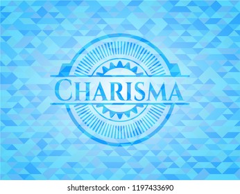 Charisma light blue emblem with mosaic background