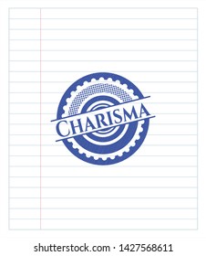 Charisma pen effect. Blue ink. Vector Illustration. Detailed.