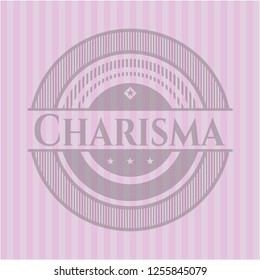 Charisma pink emblem. Retro