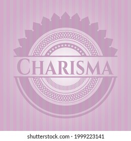 Charisma vintage pink emblem. Detailed design. 