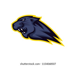 Charismatic Angry Panther Head in White Isolated Background