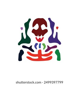 Charismatic and full color human skull vector illustration design