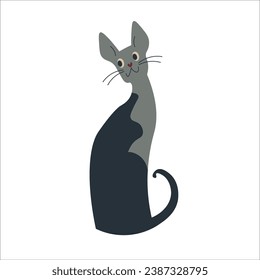 Charismatic gray spotted cat. Made in the vector. Clipart