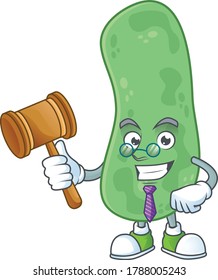 Charismatic Judge enterobacteriaceae cartoon character design with glasses. Vector illustration