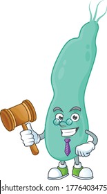 Charismatic Judge helicobacter pylory cartoon character design with glasses. Vector illustration