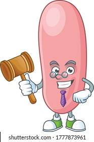 Charismatic Judge legionella pneunophilla cartoon character design with glasses. Vector illustration