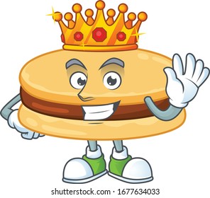 A Charismatic King of brown alfajor cartoon character design