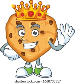 A Charismatic King of chocolate chips love cartoon character design