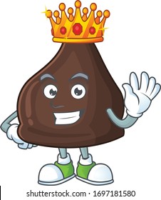 The Charismatic King of chocolate conitos cartoon character design wearing gold crown