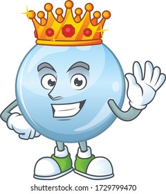The Charismatic King of collagen droplets cartoon character design wearing gold crown