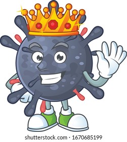 A Charismatic King of coronavirus epidemic cartoon character design