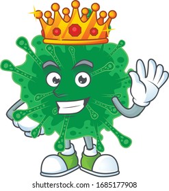 A Charismatic King of coronavirus pneumonia cartoon character design