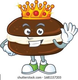 A Charismatic King of whoopie pies cartoon character design