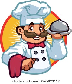 A charismatic mascot chef in high-quality vector format. Ideal for restaurant logos, menus, and culinary-themed projects. Customizable and perfect for adding personality to your culinary brand.