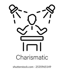 A charismatic person icon in linear style