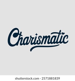 Charismatic in typography text about valentine vector transparent background