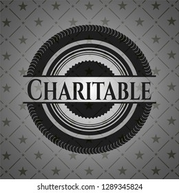 Charitable black emblem. Vintage.