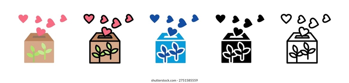 charitable donation icon set multi style various collection