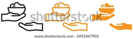 Charitable Food Donation Icon for Social Welfare and Charity Graphics Crucial for Representing Donations and Food Aid Initiatives