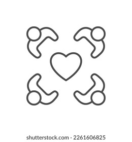Icono de esquema de línea de fundación benéfica