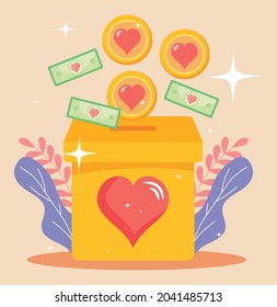 charitable funding illustration with money icons
