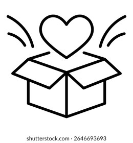 charitable giving conceptual icon. Symbolizes donations, gifts, sharing kindness, and acts of goodwill.