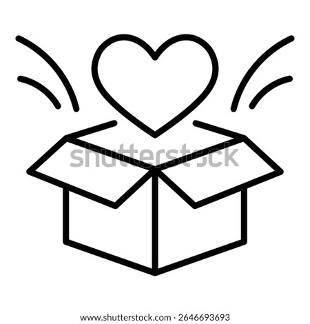charitable giving conceptual icon. Symbolizes donations, gifts, sharing kindness, and acts of goodwill.