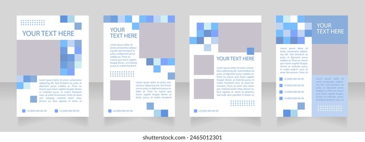 Charitable organization promotion blank brochure layout design. Vertical poster template set with empty copy space for text. Premade corporate reports collection. Editable flyer paper pages