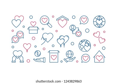 Charitable trust vector modern banner in outline style