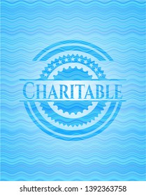 Charitable water wave emblem background. Vector Illustration. Detailed.