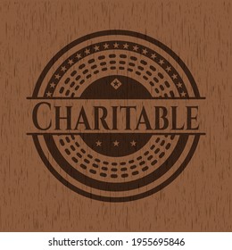 Charitable wood signboards. Vector Illustration. 