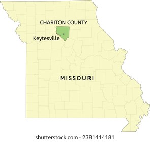 Chariton County and city of Keytesville location on Missouri state map