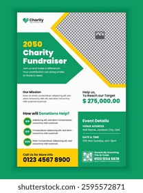 Charity activities, donation campaign flyer design, or Fundraising event poster template