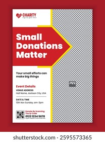  Charity activities, donation campaign flyer design, or Fundraiser Poster template, donation concept flyer design
