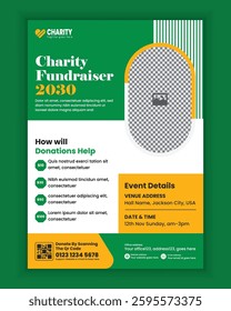  Charity activities, donation campaign flyer design, or Fundraiser Poster template, donation concept flyer design