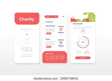 Charity app concept vector design in eps 10