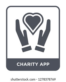 charity app icon vector on white background, charity app trendy filled icons from Charity collection, charity app vector illustration